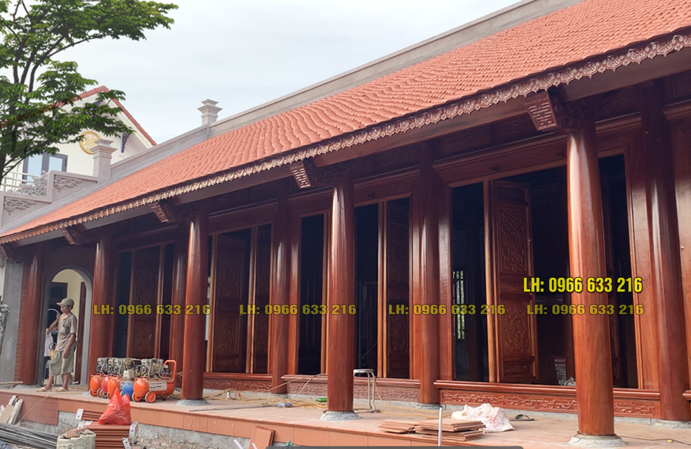 NHÀ GỖ LIM 5 GIAN HIÊN THÔNG tại Gia Lộc - HD
